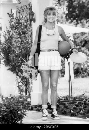 Goldie Hawn, am Set des Films, 'Protokoll', Warner Bros., 1984 Stockfoto