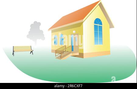 Vektordarstellung eines kleinen Hauses. Sehen Sie sich einige ähnliche Bilder aus meinem Portfolio an: Stock Vektor