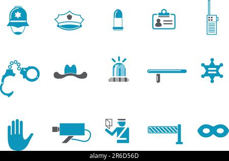 Vector Icons Pack - Blue Series, Sicherheitssammlung Stock Vektor
