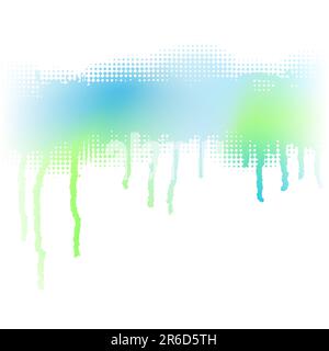 Abstrakte bearbeitbares Vektor-Illustration ein blasses blau-grünen Tropfen Streifen aus durch Maskierung ein Hintergrund-Farbe-Netz Stock Vektor
