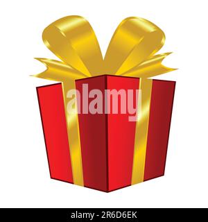 Weihnachtsgeschenkbox isoliert auf weißem Hintergrund Stock Vektor