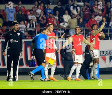 Während des Spiels zwischen Sao Paulo und Tolima in Morumbi in Sao Paulo, Brasilien (Fernando Roberto/SPP) Guthaben: SPP Sport Press Photo. Alamy Live News Stockfoto