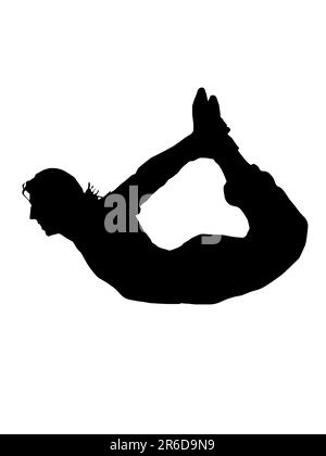 Junger Mann, der Yoga macht, auf isoliertem Hintergrund Stock Vektor