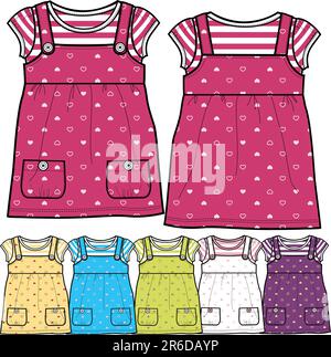 Baby-Mädchen-Kleid Stock Vektor