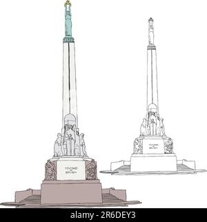 Vektor-Illustration Freiheitsdenkmal in Riga Stock Vektor