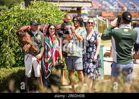 Momente im thunderbird Show Park Stockfoto