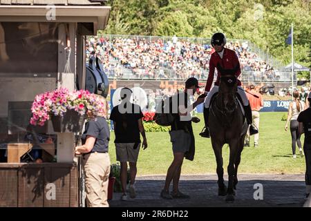 Momente im thunderbird Show Park Stockfoto