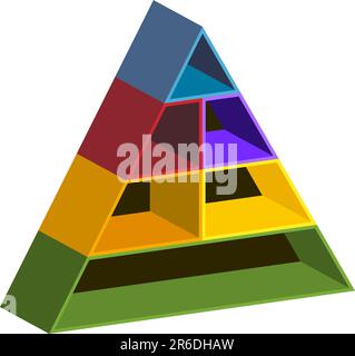 Pyramidenregale mit Chromtext auf weißem Hintergrund. Stock Vektor