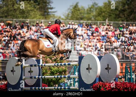 Momente im thunderbird Show Park Stockfoto