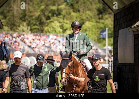 Momente im thunderbird Show Park Stockfoto