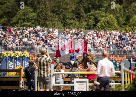 Momente im thunderbird Show Park Stockfoto