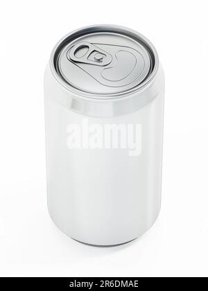 Weiße 330ml-Limonade kann Modell werden. Leere Verpackung für Ihre eigenen Designs. 3D Abbildung. Stockfoto