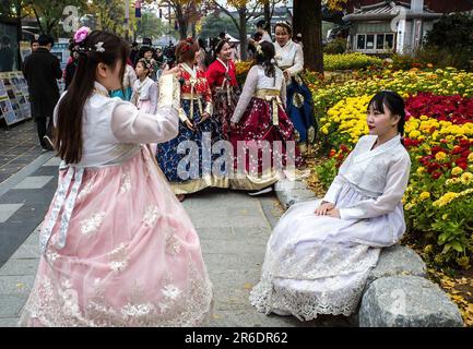 Es ist Sonntag in Jeonju! Stockfoto