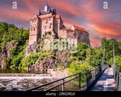 Schloss Kriebstein an der Zschopau in Sachsen Stockfoto