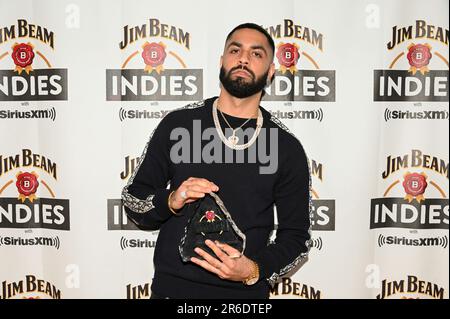 Toronto, Kanada. 8. Juni 2023. AR Paisley, Gewinner des „Hip Hop/Rap Artist of the Year“, posiert auf der 22. Annual Jim Beam INDIES während der Canadian Music Week 2023 in Toronto am 8. Juni 2023 für Fotos. Dominic Chan/EXimages/CMW Stockfoto