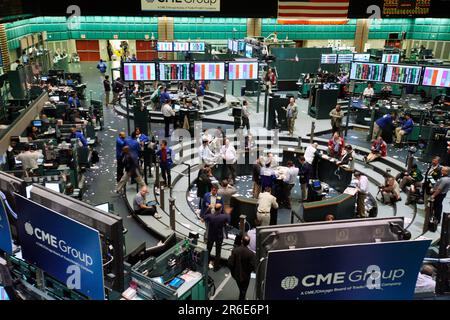 Blick über die Handelsebene der New York Mercantile Exchange (NYMEX) Stockfoto