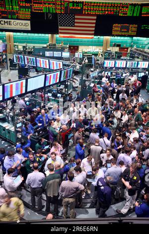 Blick über die Handelshalle für Oil Futures an der New York Mercantile Exchange (NYMEX) Stockfoto