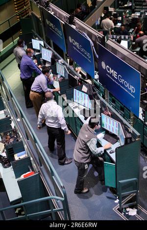Blick über die Handelsebene der New York Mercantile Exchange (NYMEX) Stockfoto