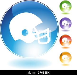 Football Helm Kristall Symbol isoliert auf einem weißen Hintergrund. Stock Vektor