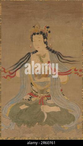 Weidenzweig Guanyin. Datum: 17. Jahrhundert. Ursprung: China. Zeitraum: Ming-Dynastie. Tinte und Farbe auf Papier. Museum: Freer Gallery of Art und Arthur M. Sackler Gallery. Stockfoto