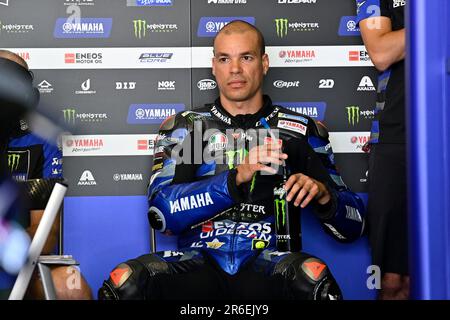 Mugello, Italien. 09. Juni 2023. Italienischer Fahrer Franco Morbidelli von Monster Energy Yamaha MotoGP während des Free Practice MotoGP Grand Prix von Italien, MotoGP World Championship in Mugello, Italien, Juni 09 2023 Kredit: Independent Photo Agency/Alamy Live News Stockfoto