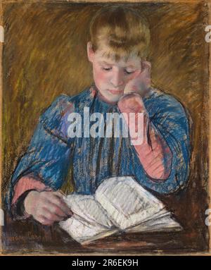 Young Girl Reading (Jeune Fille Lisant). Pastell auf Papier. Datum: (c. 1894). MUSEUM: HIRSHHORN MUSEUM UND SKULPTURENGARTEN. Stockfoto