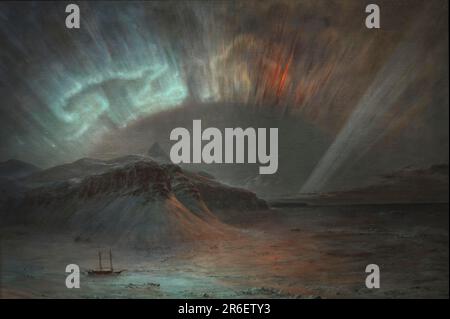 Aurora Borealis. Datum: 1865. Öl auf Segeltuch. Museum: Smithsonian American Art Museum. Stockfoto