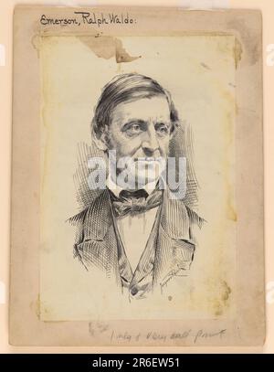 Ralph Waldo Emerson. Tinte auf Papier. Datum: Ende des 19.-frühen 20. Jahrhunderts. MUSEUM: NATIONALE PORTRÄTGALERIE. Stockfoto