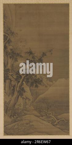 Vögel in winterlichen Bäumen. Ursprung: China. Datum: 16.-17. Jahrhundert. Zeitraum: Ming-Dynastie. Hängende Rolle auf Platte montiert; Tinte und Farbe auf Seide. Museum: Freer Gallery of Art und Arthur M. Sackler Gallery. Stockfoto