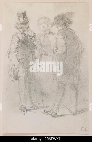 Whistler mit Freunden. Datum: 1858. Bleistift auf weißem Papier. Ursprung: Vereinigte Staaten. Museum: Freer Gallery of Art und Arthur M. Sackler Gallery. Stockfoto