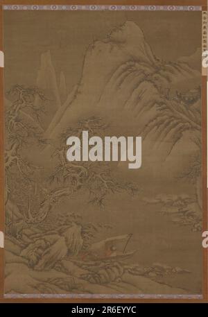 Bootstouren auf einem Snowy River. Datum: 16. Jahrhundert. Ursprung: China. Zeitraum: Ming-Dynastie. Hängerolle; Tinte und Farbe auf Seide. Museum: Freer Gallery of Art und Arthur M. Sackler Gallery. Stockfoto