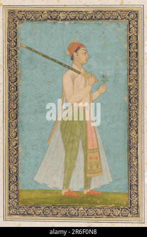 Porträt eines jungen Prinzen. Undurchsichtige Aquarelle und Gold auf Papier. Datum: Mitte bis Ende des 17. Jahrhunderts. Ursprung: Bijapur, Staat Karnataka, Deccan-Plateau, Indien. Museum: Freer Gallery of Art und Arthur M. Sackler Gallery. Stockfoto