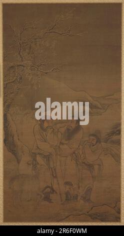 Die tränenreiche Trennung von Su Wu und Li Ling. Datum: 16. Jahrhundert. Ursprung: China. Zeitraum: Ming-Dynastie. Hängerolle auf Platte montiert; Tinte auf Seide. Museum: Freer Gallery of Art und Arthur M. Sackler Gallery. Stockfoto