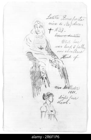 Laetitia Bonaparte. Bleistift auf Papier. Datum: (1875-1876). MUSEUM: HIRSHHORN MUSEUM UND SKULPTURENGARTEN. Stockfoto