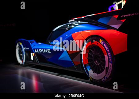 Le Mans, Frankreich. 08. Juni 2023. Präsentation der Alpine A424 Beta während der 24 Stunden von Le Mans 2023 auf dem Circuit des 24 Heures du Mans am 9. Juni 2023 in Le Mans, Frankreich - Foto Julien Delfosse/DPPI Credit: DPPI Media/Alamy Live News Stockfoto