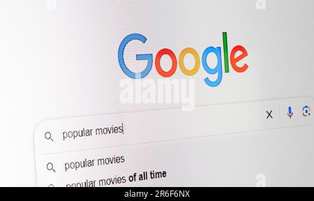 New York, USA - 31.05.2023: Suchen Sie in der Google-Suchleiste nach. Editorial. Stockfoto