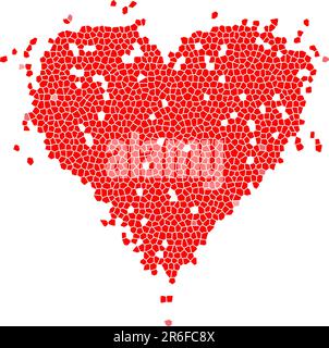 Mosaik Liebesherz rot für Ihr design Stock Vektor