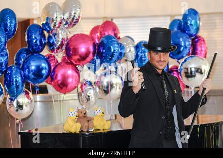 Peter Andre feiert die Veröffentlichung von „BBC Children in Need POP Goes the Musical“ in den Kensington Roof Gardens. Kredit: Euan Cherry Stockfoto
