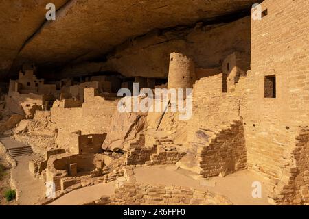 Cliff Palace Dwelling, Mesa Verde-Nationalpark, Colorado, USA. Stockfoto