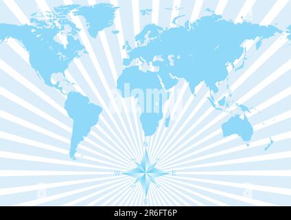 Abstrakte Weltkarte auf weißem, strahlenden Hintergrund Stock Vektor
