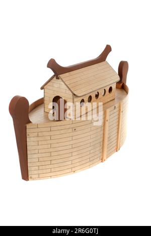Ein hölzernes Noah's Ark Spielzeug Stockfoto