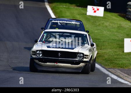 Fred Shepherd, Ford Mustang, HRDC „Gerry Marshall“ Trophy Series, über 30 Autos auf dem Spielfeld für ein fünfundvierzig Minuten dauerndes Rennen mit zwei Fahrern vor 1980“ Stockfoto