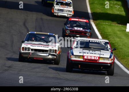 Riorden Welby, Jack Moody, Rover SD1, John Spiers, Nigel Greensall, Ford Capri Hermetite, HRDC „Gerry Marshall“ Trophy Series, über 30 Autos auf dem gri Stockfoto