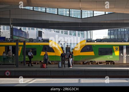 Wien, Österreich - Juni 17 2018: GYSEV-Zug des Ventus am Bahnhof Wien Hbf. Stockfoto