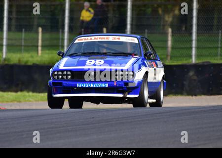 David Margulies, Alfa Romeo GTV6, HRDC „Gerry Marshall“ Trophy Series, über 30 Autos auf dem Spielfeld für ein fünfundvierzig Minuten dauerndes Rennen mit zwei Fahrern, mit Pre- Stockfoto