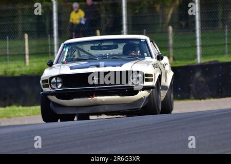 Fred Shepherd, Ford Mustang, HRDC „Gerry Marshall“ Trophy Series, über 30 Autos auf dem Spielfeld für ein fünfundvierzig Minuten dauerndes Rennen mit zwei Fahrern vor 1980“ Stockfoto