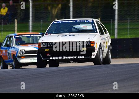 Tom Shephard, Jim Morris, Volkswagen Scirocco GTi, HRDC „Gerry Marshall“ Trophy Series, über 30 Autos auf dem Spielfeld für eine 45-minütige zwei-Fahrer-Ra Stockfoto