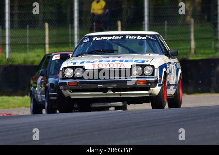 Mark Bevington, Paul Mullen, Toyota Celica, HRDC „Gerry Marshall“ Trophy Series, über 30 Autos auf dem Spielfeld für ein 45-minütiges Rennen mit zwei Fahrern Stockfoto