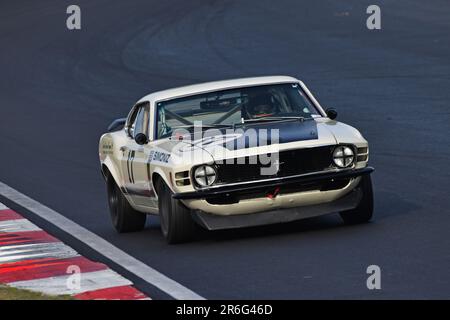 Fred Shepherd, Ford Mustang, HRDC „Gerry Marshall“ Trophy Series, über 30 Autos auf dem Spielfeld für ein fünfundvierzig Minuten dauerndes Rennen mit zwei Fahrern vor 1980“ Stockfoto