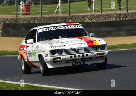 Mark Thomas, Ford Capri, HRDC „Gerry Marshall“ Trophy Series, über 30 Autos auf dem Spielfeld für ein fünfundvierzig Minuten dauerndes Rennen mit zwei Fahrern vor den 1980ern Stockfoto